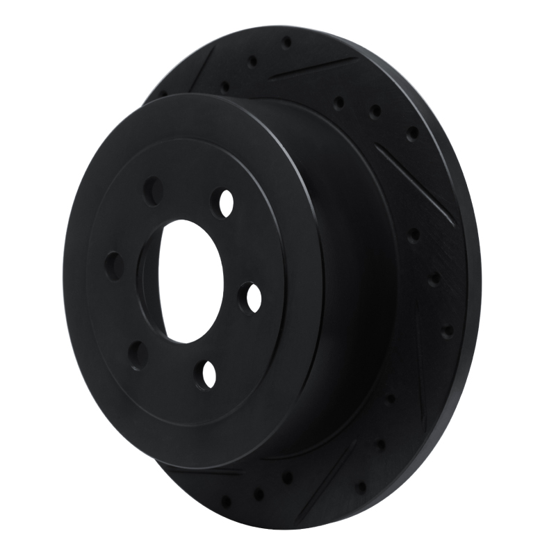 Dodge Dakota Brake Rotor (1) - Rear Left - R1 Concepts - Drilled & Slotted - Black - `03-`04